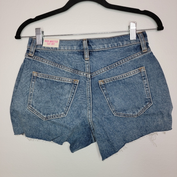 Pink Short Blue Jeans Denim Pants size 25 XtraSmall Woman Summer Beach - Picture 2 of 6